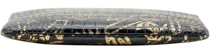 Chanel 19A Paris New York Egyptian Croc Embossed Graffiti Medium O Case Clutch
