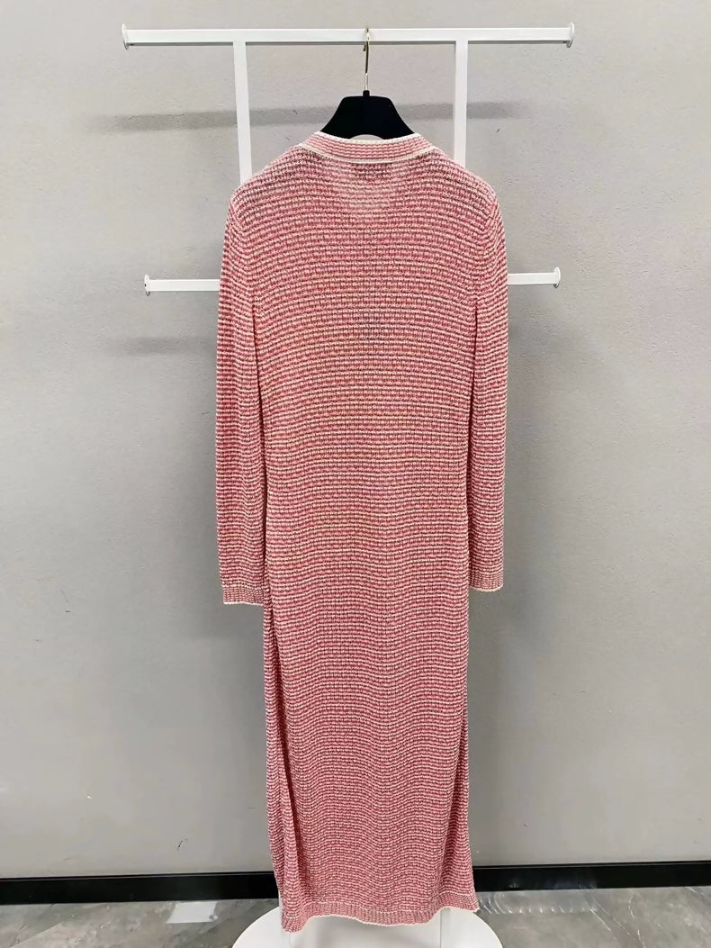 Chanel 21C Rose Red Long Cardigan
