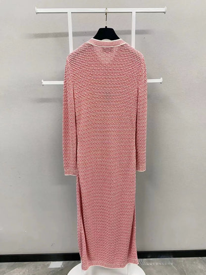 Chanel 21C Rose Red Long Cardigan