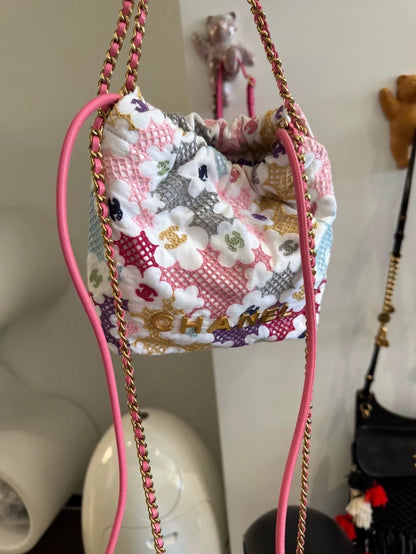 Chanel 24P mini bag with floral embroidery