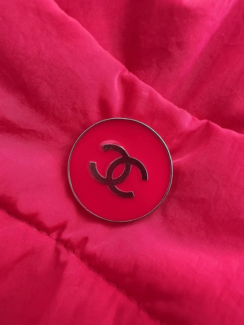 Chanel 19K Red Lapel Long Down Jacket