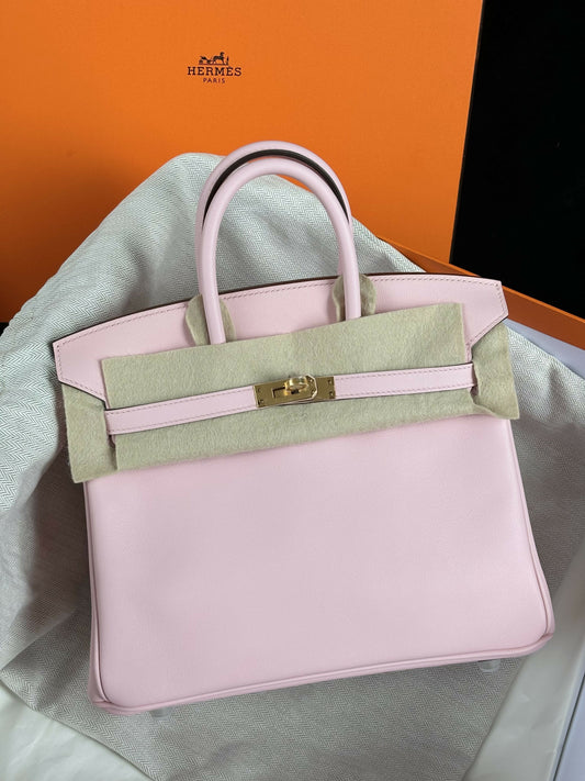 Hermès Birkin 25 Rose Sakura Swift Leather with Gold Hardware