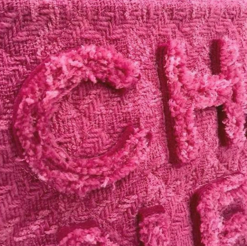 Chanel 19K Large Giant Logo Pink Tweed Shopping Tote Bag GHW