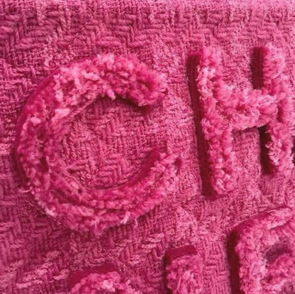 Chanel 19K Large Giant Logo Pink Tweed Shopping Tote Bag GHW