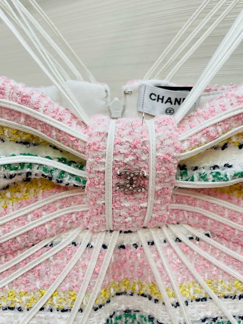 Chanel 24S tweed pink dress
