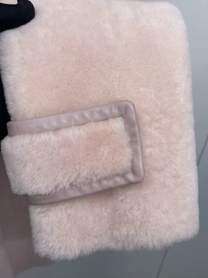 Miu Miu pink wool and fur coat