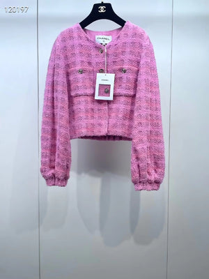 Chanel 24P pink tweed jacket