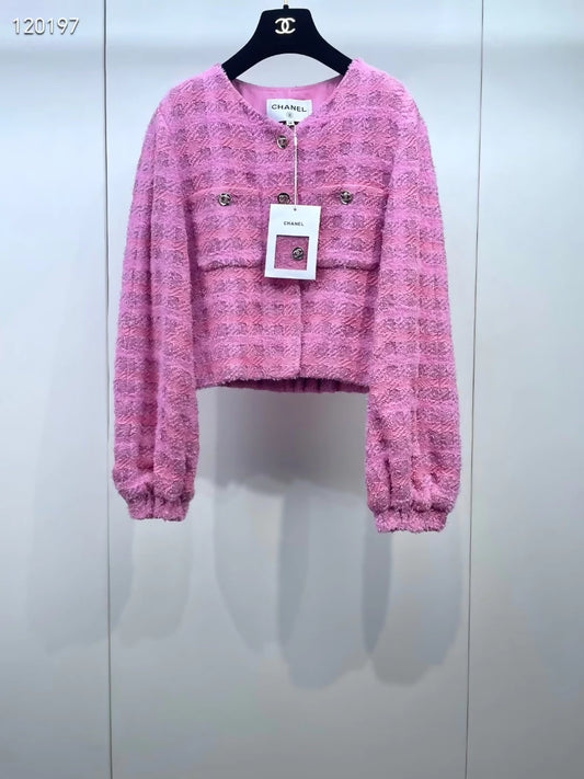 Chanel 24P pink tweed jacket