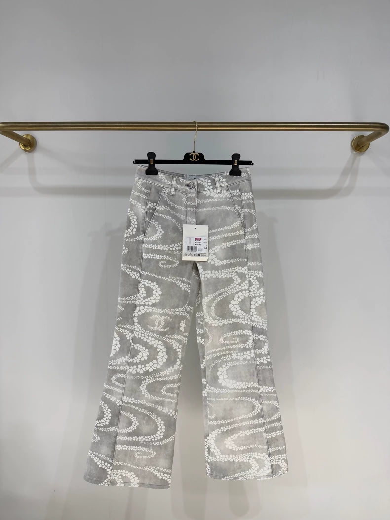 Chanel 25M Coco Beach series light grey jeans