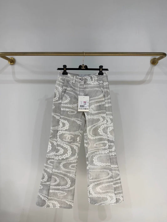 Chanel 25M Coco Beach series light grey jeans