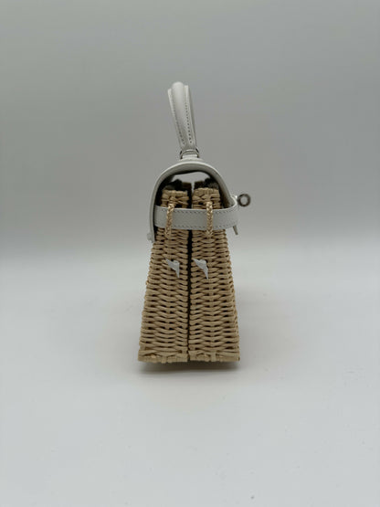 Hermès Kelly 20 Picnic Blanc Swift & Osier PHW B 2024