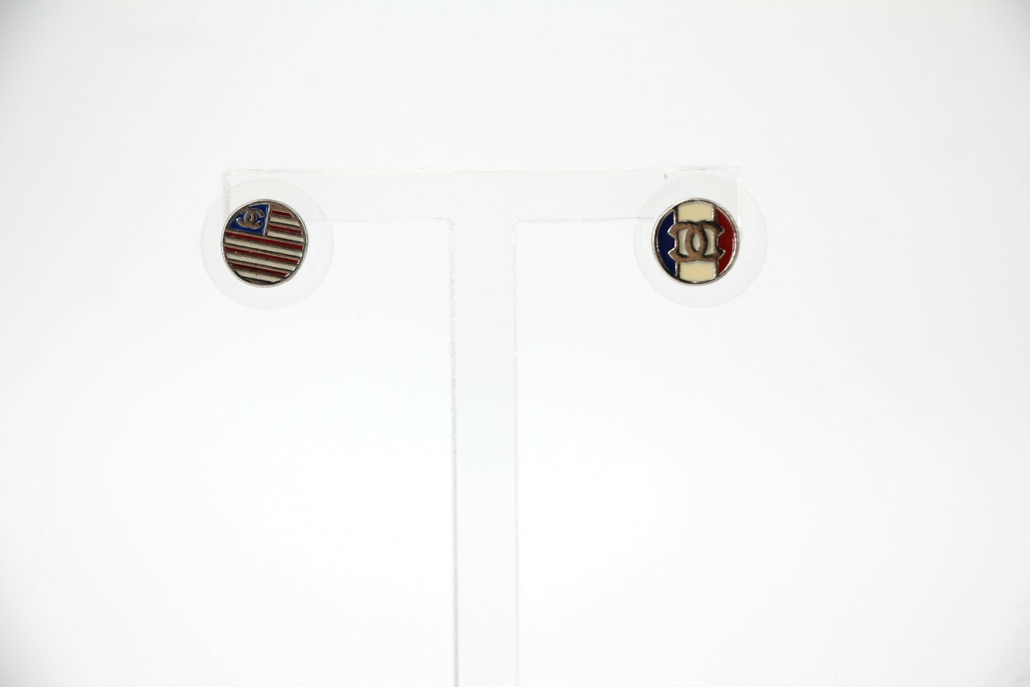 Chanel 03A Metal American Style Round Mini Clip-on Earrings
