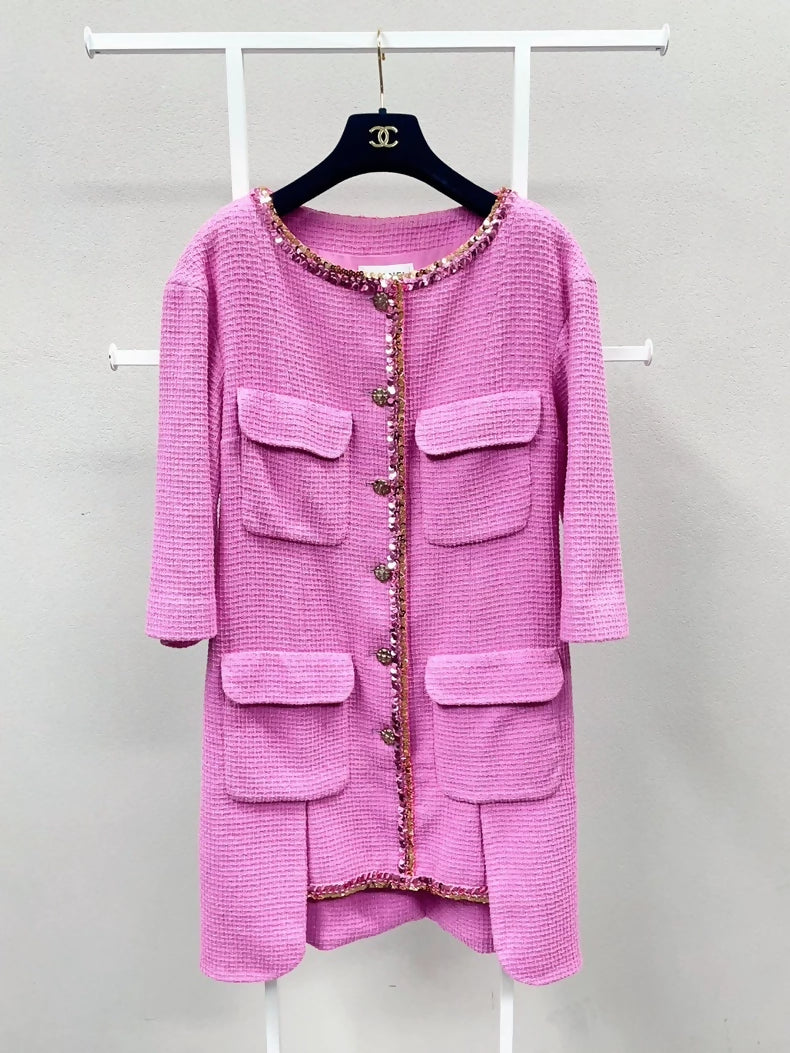 Chanel 22S pink tweed dress