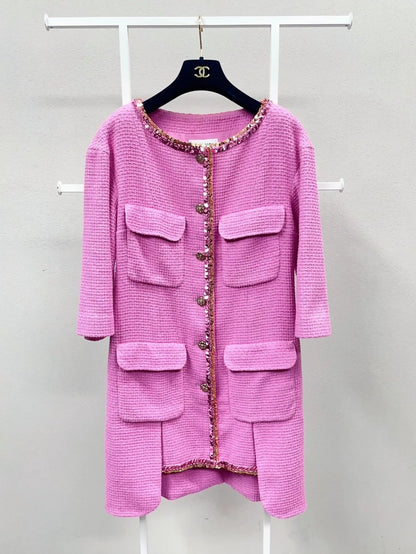 Chanel 22S pink tweed dress
