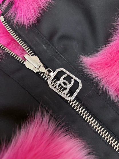 Chanel 23N  black & Pink Shearling Vest
