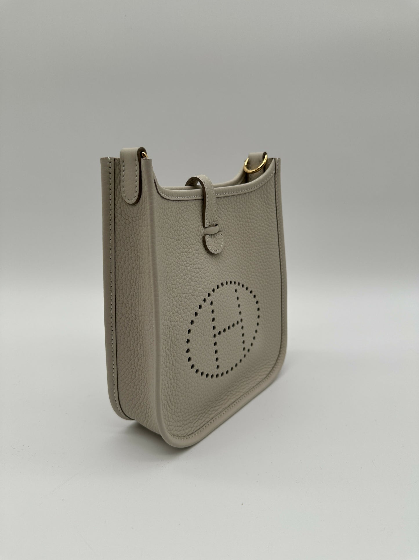 Hermes Mini Evelyne Clemence Craie GHW Stamp K 2025