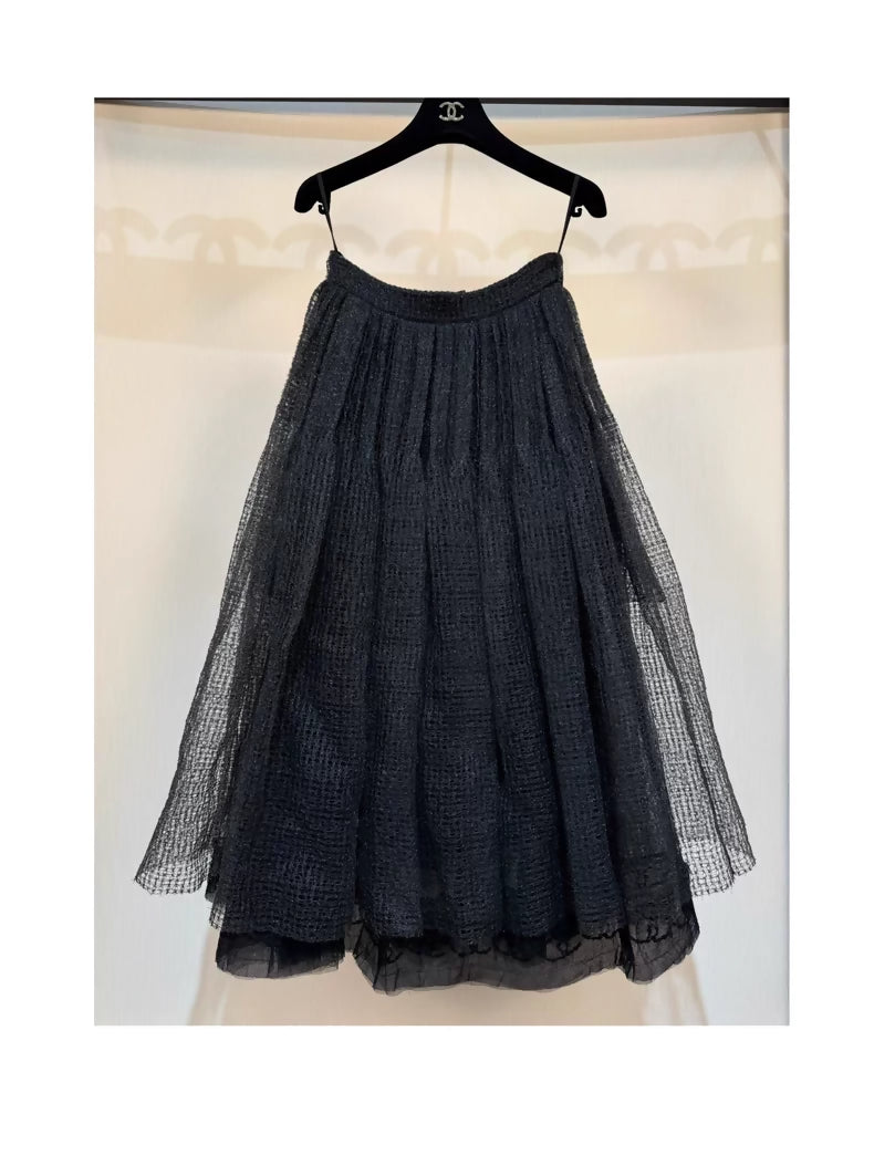 Chanel 11s black tulle skirt