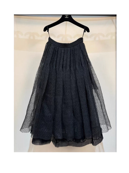 Chanel 11s black tulle skirt