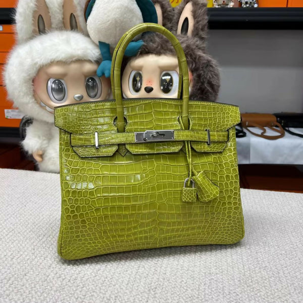 Hermès Birkin 30 Fennel Green Glossy Crocodile - Wararni – Wararni.com