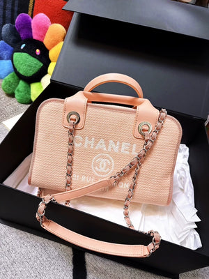 Chanel 22C Orange-Pink Mixed Color Beach Bag