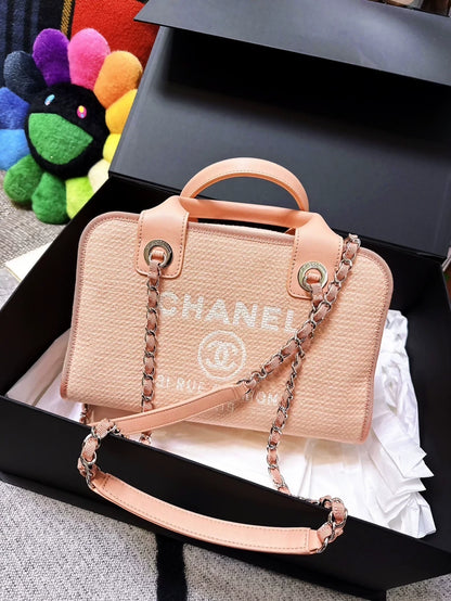 Chanel 22C Orange-Pink Mixed Color Beach Bag
