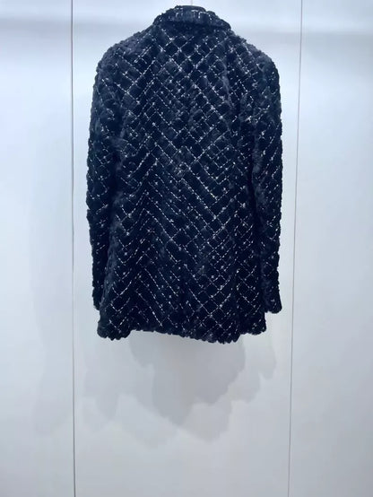 Chanel 22B black faux fur jacket