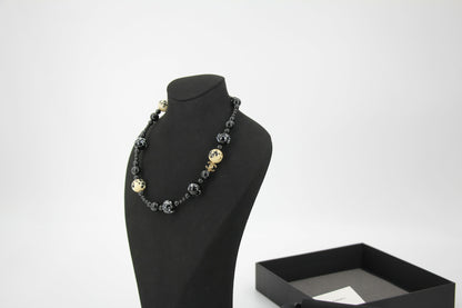 Chanel 26A Metal Gripoix Pearls & Resin Gold Black & White CC Necklace