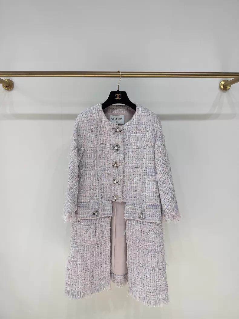 Chanel 2018 purple tweed jacket