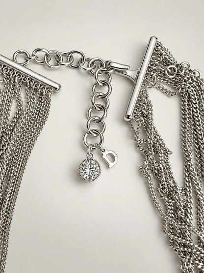 Christian Dior ‘Mata Hari’ Vintage Long Collar Bib Floral Crystal Statement Necklace ultra rare