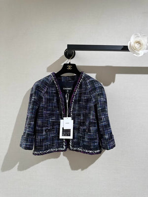 Chanel 23B Purple Tweed Short Jacket