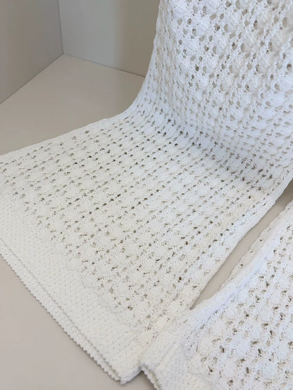 Chanel 26C White Wide-Leg Pants with Silk Lining