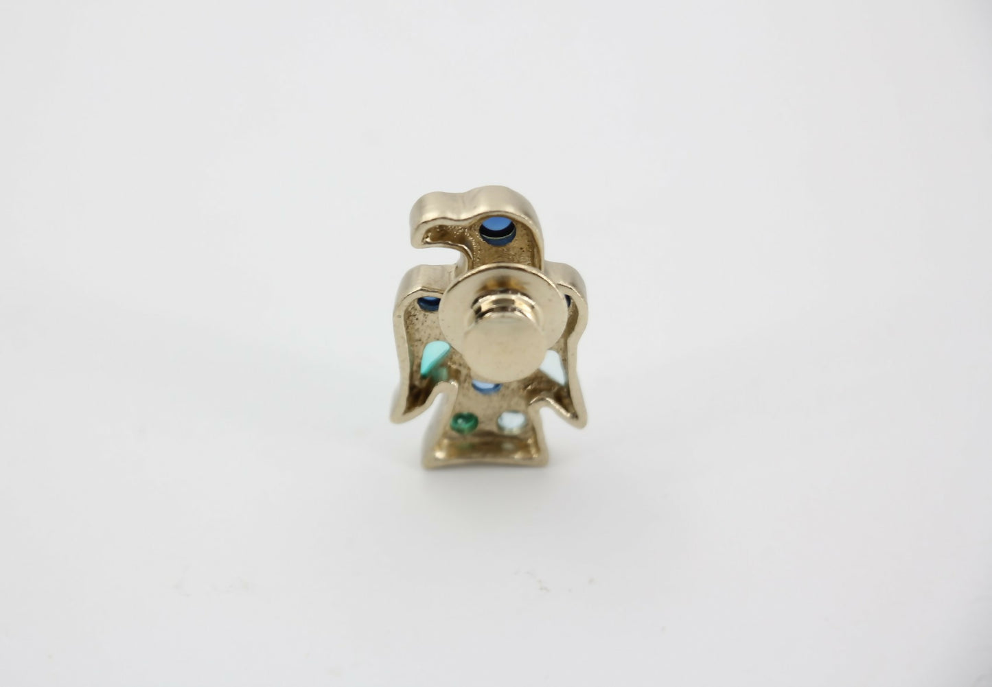 Chanel Vintage 07A Gripoix Blue Black & Green Eagle Brooch