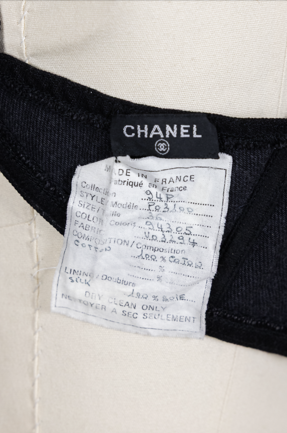 Chanel Vintage 1994 Spring/Summer Vintage Black Denim Bra Bustier