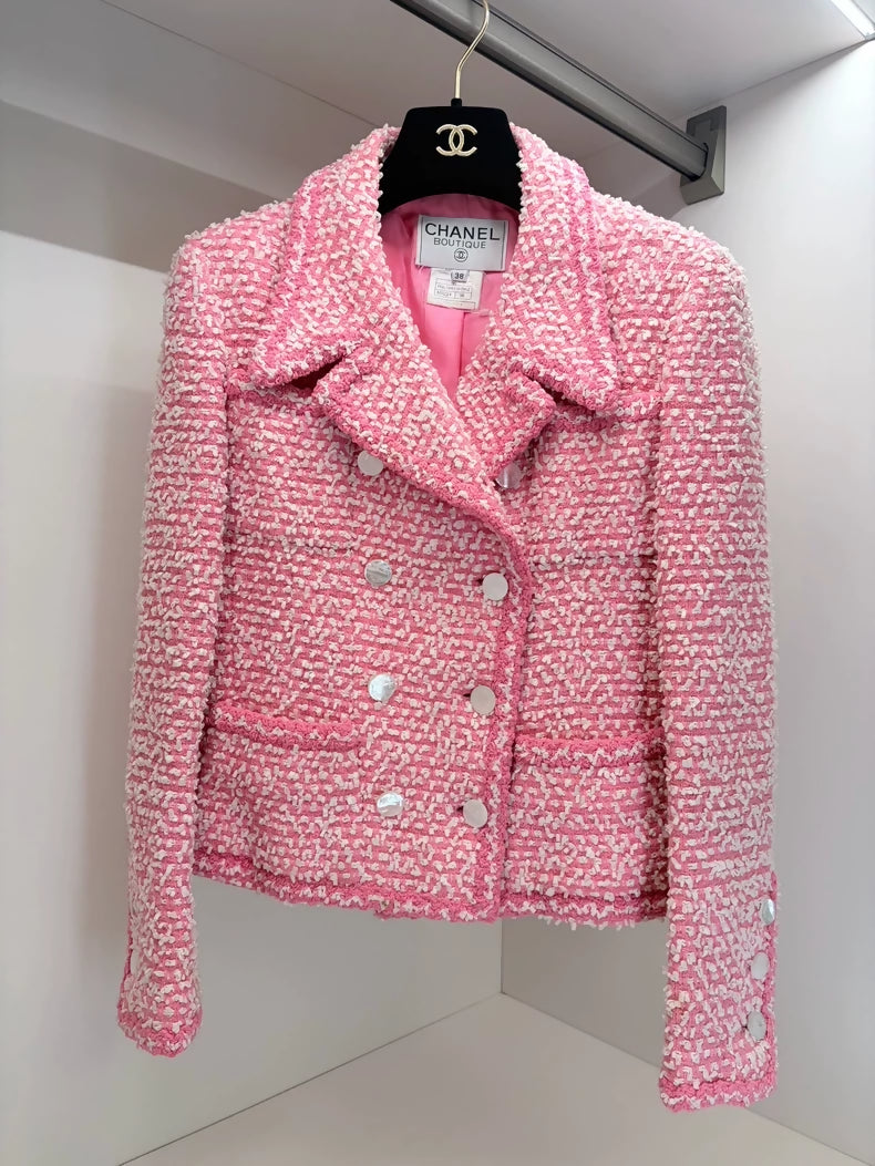 Chanel 96c vintage pink  tweed jacket