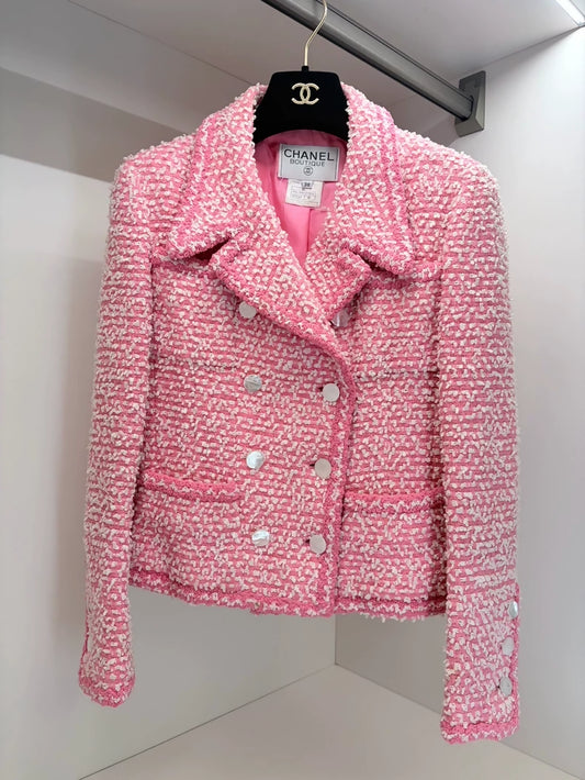 Chanel 96c vintage pink  tweed jacket