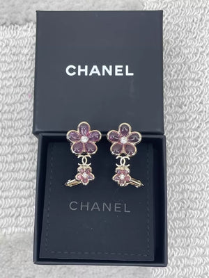 Chanel 26C Crystal Flower Rhinestone Earrings