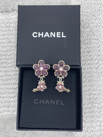 Chanel 26C Crystal Flower Rhinestone Earrings