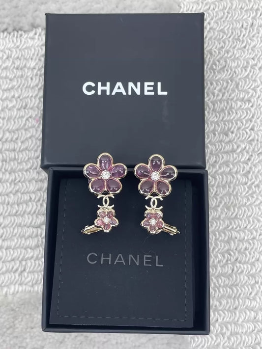Chanel 26C Crystal Flower Rhinestone Earrings