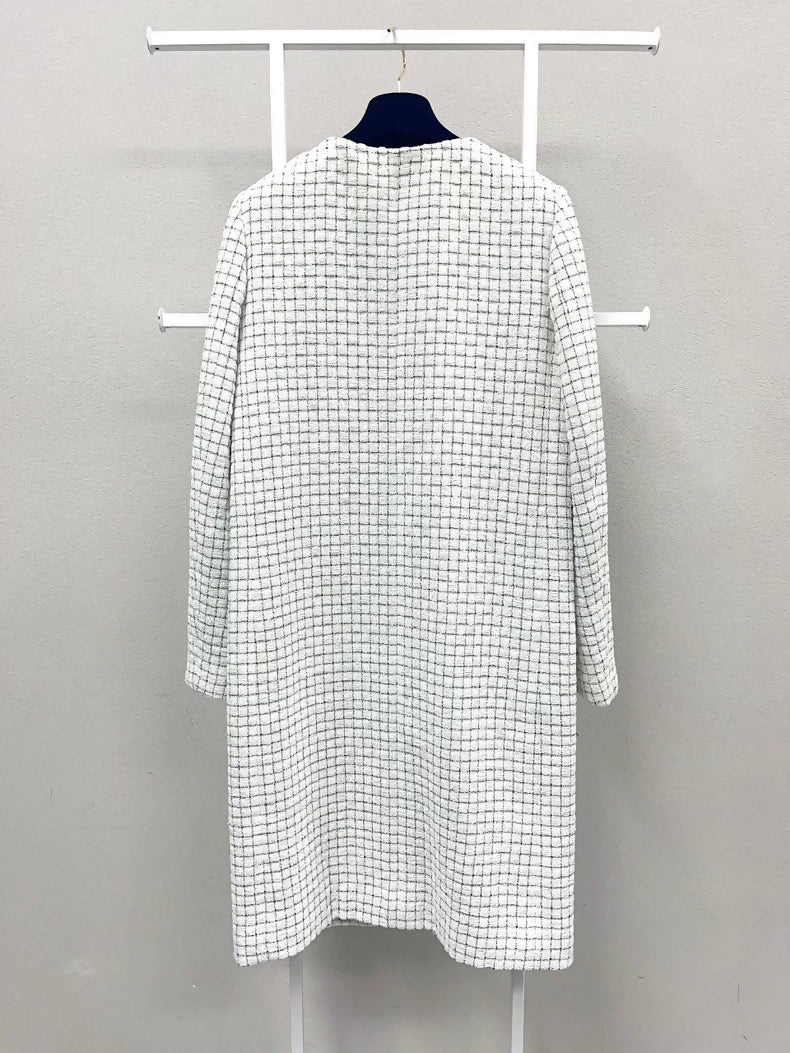 Chanel 16S White Plaid Coat