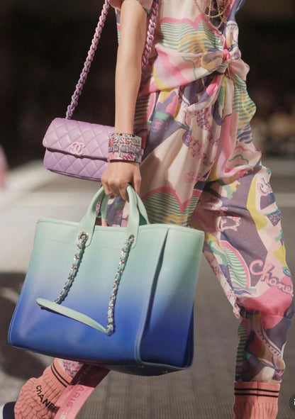 Chanel 24C Runway MultiColor Graffiti Silk Harem Pants FR 34