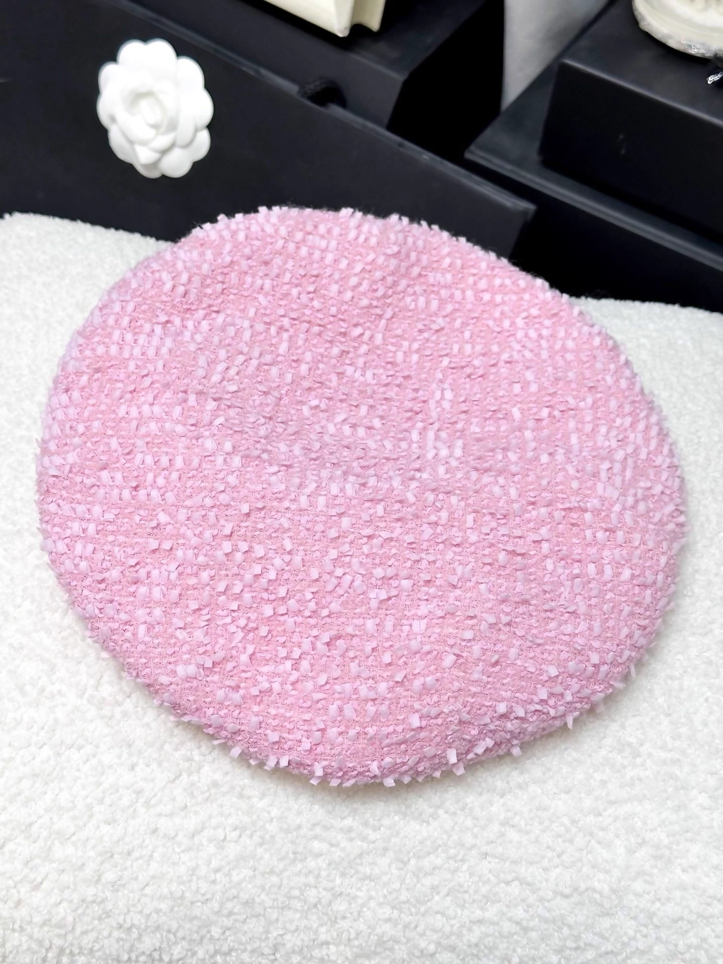 Chanel 19C Pink Fringe Tweed Beret