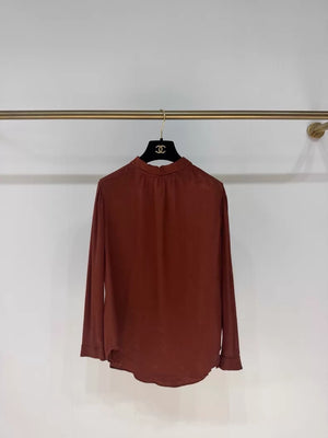 Chanel 24A burgundy double C print reversible shirt