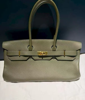 Hermes Birkin Shoulder Green Olive Togo Leather Gold Hardware