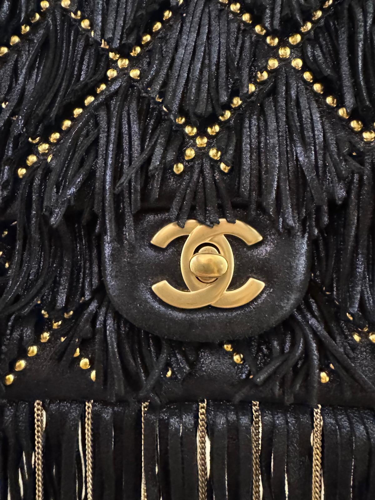 f*s様 CHANELブラックゴールド ツイードバッグ Chanel Tweed Sequin Small Single Flap Black Silvery Golden 1856295