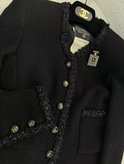 Chanel 90s black tweed Jacket and dress