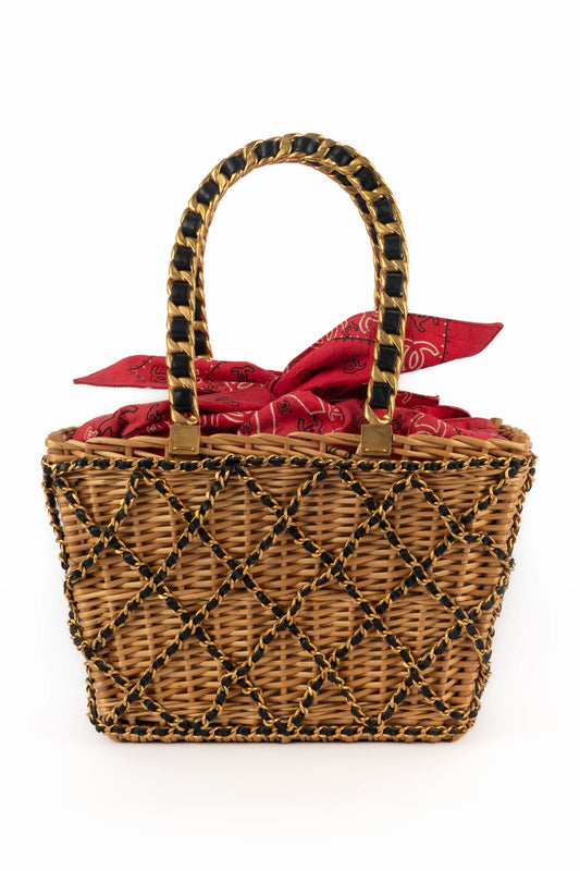 Rare Chanel 1993 Rattan Basket Bag