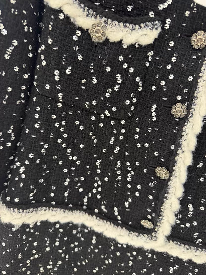 Chanel 23K black tweed sequined dress