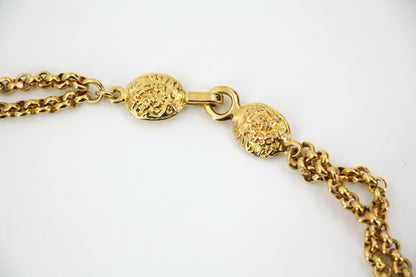 Chanel Vintage 95A Gold-plated Plain Gold Floral Long Necklace