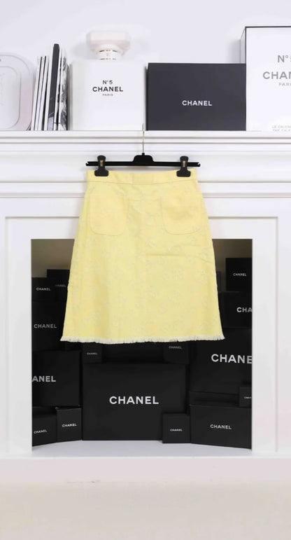Chanel 2006 Spring/Summer Yellow CC Top 
Skirt Set