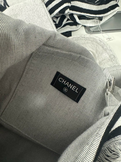 Chanel 24C Cement Grey Beach Bag/Towel Set